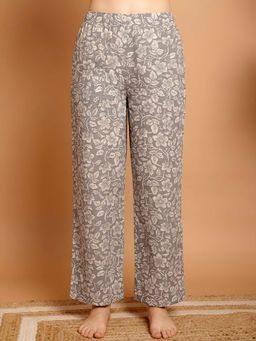 Indreams - Grey Cotton Floral Printed Pyjama