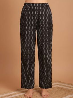 Indreams - Black Cotton Printed Pyjama