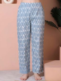 Indreams - Blue Cotton Printed Pyjama