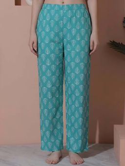 Indreams - Green Cotton Printed Pyjama