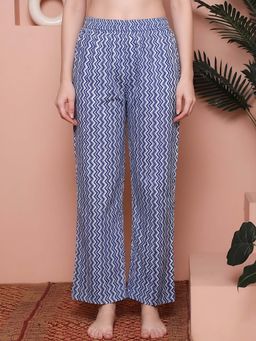 Indreams - Blue Cotton Printed Pyjama