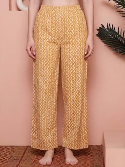 Indreams - Yellow Cotton Printed Pyjama