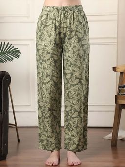 Indreams - Green Cotton Floral Printed Pyjama