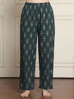 Indreams - Green Cotton Printed Pyjama