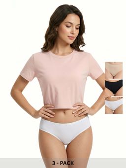 Curwish - Women's Seamless Beautiful Basics Briefs (Pack Of 3)