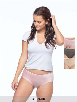 Curwish - Women's Seamless Beautiful Basics Briefs (Pack Of 3)