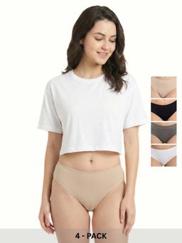 Curwish - Women's Seamless Beautiful Basics Briefs (Pack Of 4)