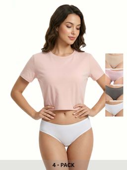 Curwish - Women's Seamless Beautiful Basics Briefs (Pack Of 4)