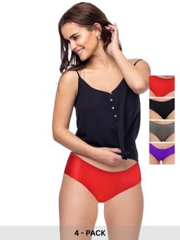 Curwish - Women's Seamless Beautiful Basics Briefs (Pack Of 4)