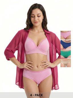 Curwish - Women's Seamless Beautiful Basics Briefs (Pack Of 4)