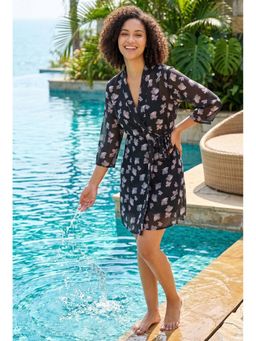 Cukoo - Swimwear Black Printed Cover Up