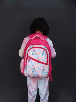 The Clownfish - Kids Printed Backpack with Pouch-Pink