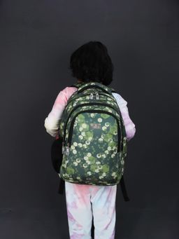 The Clownfish - Kids Printed Backpack with Pouch Green