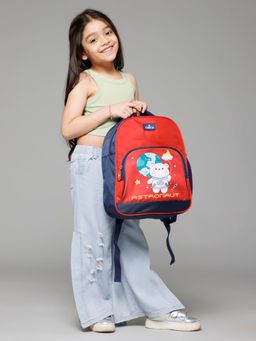 The Clownfish - Kids Printed School Bag with Pouch Red