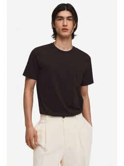 H&M - Men Brown Slim Fit Pima Cotton T-Shirt