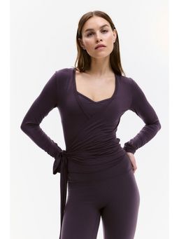 H&M - Women Purple Sports Wrap Top In Modal