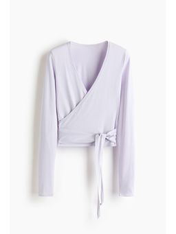 H&M - Women Purple Sports Wrap Top In Modal