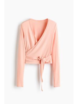 H&M - Women Orange Sports Wrap Top In Modal