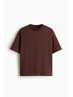 H&M - Men Brown Oversized Fit Cotton T-Shirt