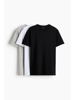 H&M - Men White 3-Pack Slim Fit T-Shirts