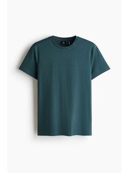 H&M - Men Turquoise Coolmax® Slim Fit T-Shirt