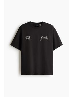 H&M - Men Black Loose Fit T-Shirt