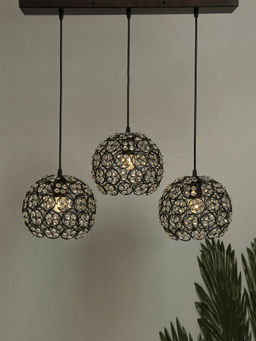 Homesake - Linear Globe Chandelier Quad Crystal Light