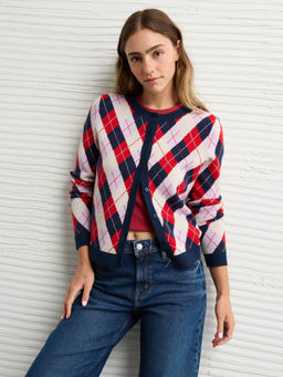 American Eagle - Multi-Color Printed Regular Fit Sweater