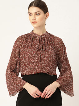 Twenty Dresses by Nykaa Fashion - Brown Gardens Of Joy Top