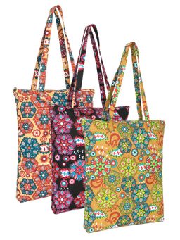 Anekaant - Eco-Friendly Multi-Color Floral Printed Cotton Canvas Shopping Bags