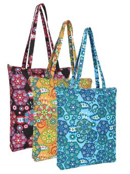 Anekaant - Eco-Friendly Multi-Color Floral Printed Cotton Canvas Shopping Bags