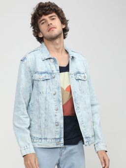 HIGHLANDER - Men Blue Washed Denim Jacket