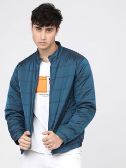 HIGHLANDER - Men Teal Solid Puffer Jacket