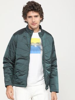 HIGHLANDER - Men Green Solid Puffer Jacket