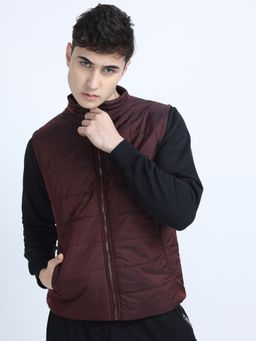 HIGHLANDER - Men Maroon Solid Puffer Jacket
