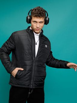 HIGHLANDER - Men Mock Collar Puffer Jacket-Black