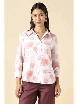 Allen Solly - Women Pink Print 3/4Th Sleeves Shirt