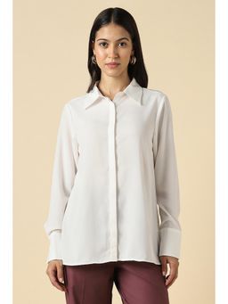 Allen Solly - Women White Solid Long Sleeves Shirt