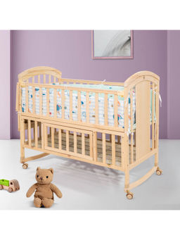 Mee Mee - Beige Wooden Baby Cot