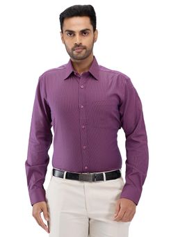 Park Avenue - Regular Fit Solid Dark Purple Formal Shirt