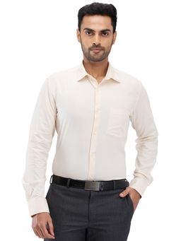 Park Avenue - Slim Fit Solid Medium Fawn Beige Formal Shirt