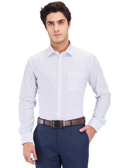 Park Avenue - Slim Fit Printed Light Blue Formal Shirt