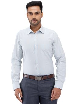 Park Avenue - Slim Fit Striped Medium Blue Formal Shirt