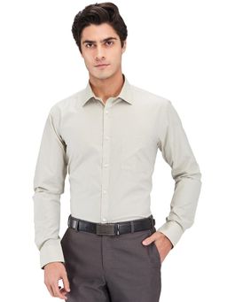Park Avenue - Slim Fit Striped Medium Green Formal Shirt