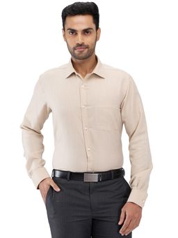 Park Avenue - Slim Fit Solid Medium Fawn Beige Formal Shirt