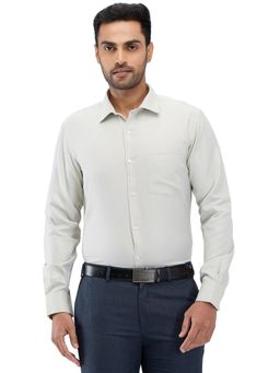 Park Avenue - Slim Fit Solid Light Green Formal Shirt
