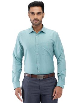 Park Avenue - Slim Fit Solid Medium Turquoise Formal Shirt