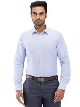 Park Avenue - Slim Fit Striped Medium Blue Formal Shirt