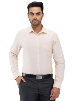 Park Avenue - Slim Fit Striped Light Yellow Formal Shirt