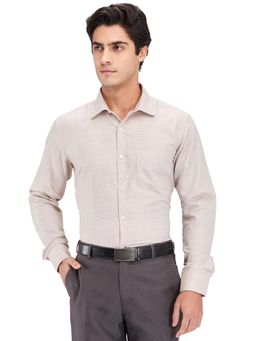 Park Avenue - Slim Fit Checks Medium Khaki Formal Shirt